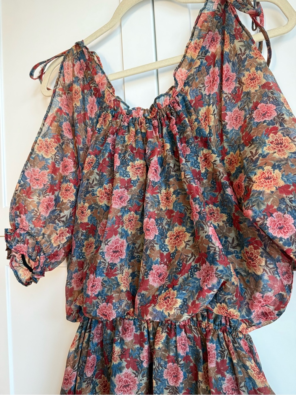 Vintage 70s Boho Floral Prairie Midi Dress | M - Picture 4 of 16